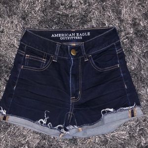 American Eagle high rise stretchy jean shorts